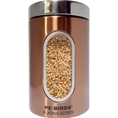 PE BIRDS Steel Round Storage Copper Color Jar For Kitchen Storage