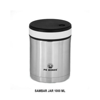 PE BIRDS Stainless Steel Double Wall Food Sambar Jar 1000ml